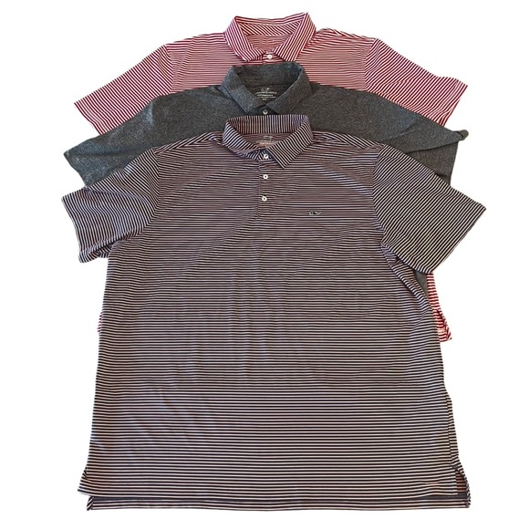 Lot of 3 Vineyard Vines Performance Polo Shirt Mens XXL 2XL Golf Stretch